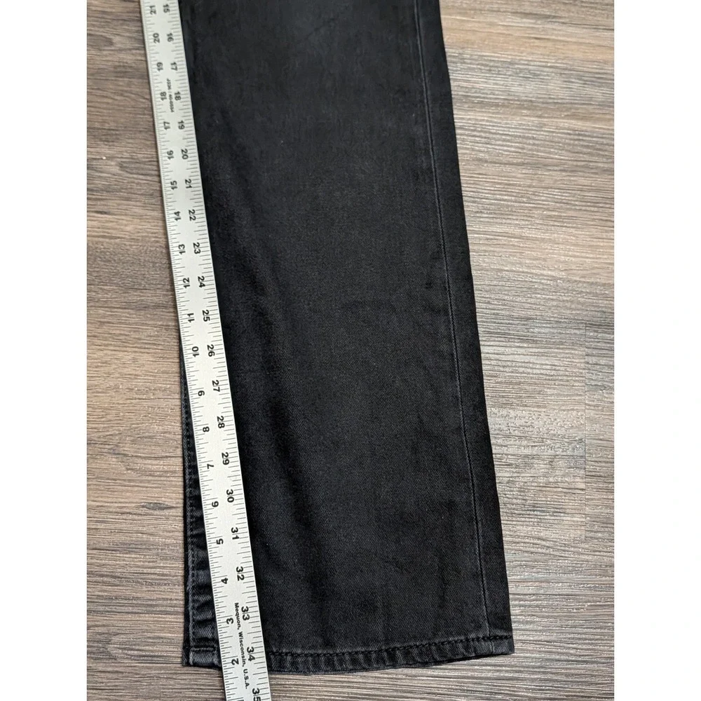 True Religion Section Straight Black Denim Jeans Mens 33x33 Y2K Horseshoe Flap